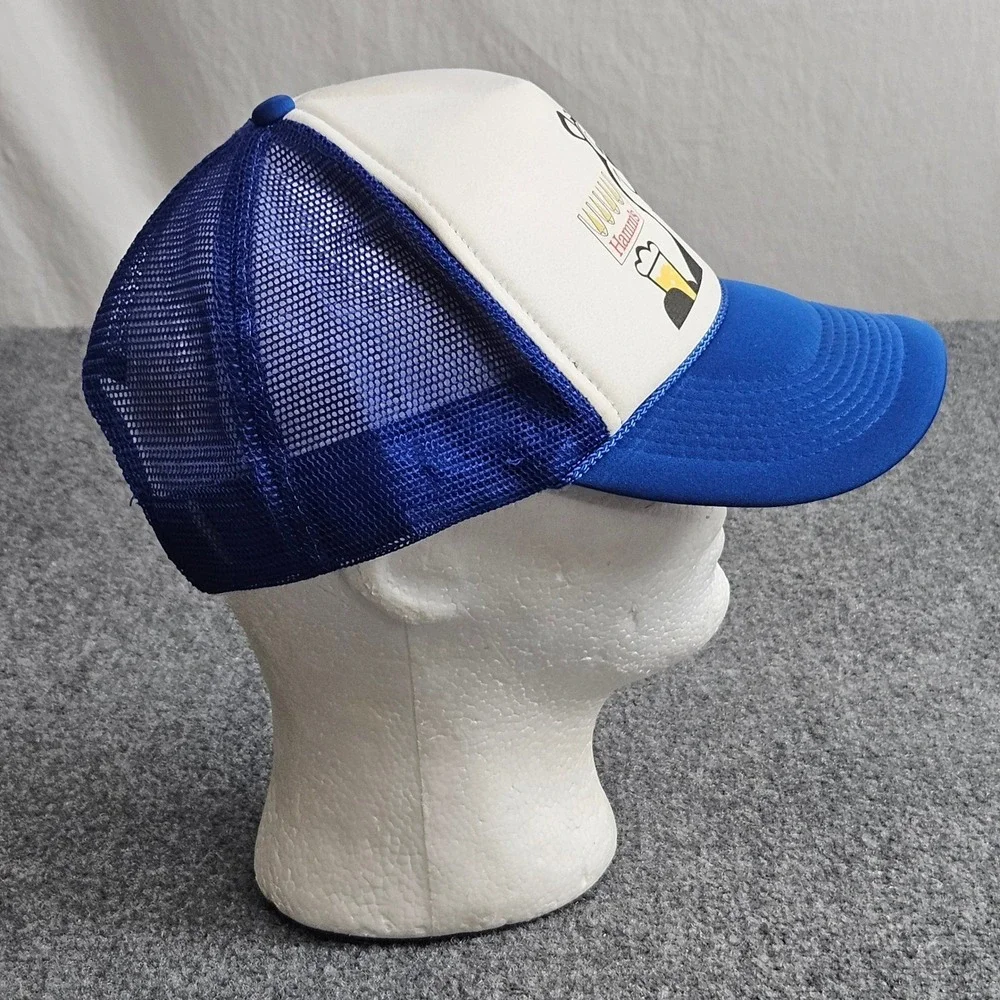 Vintage Hamms Beer Trucker Hat Blue White Bear 90s Brewery Americana Festival